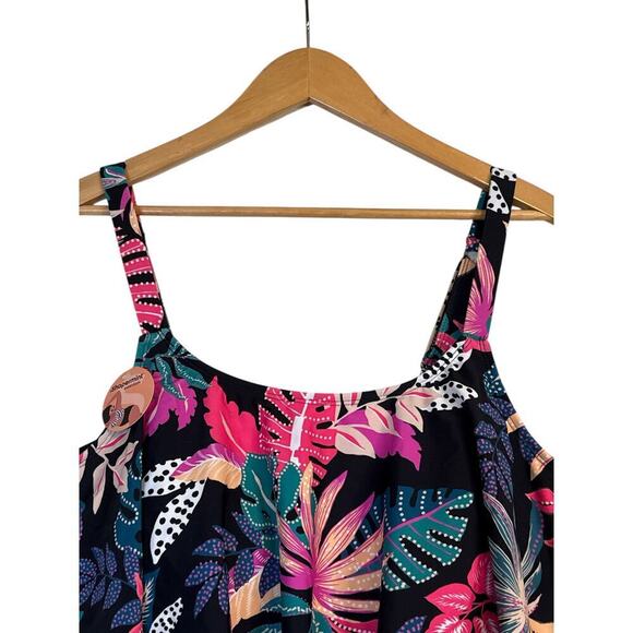 Shapermint Essentials Women Tropical Ruffled Swim Bikini Top Size 3XL Multi NWT - Picture 6 of 12
